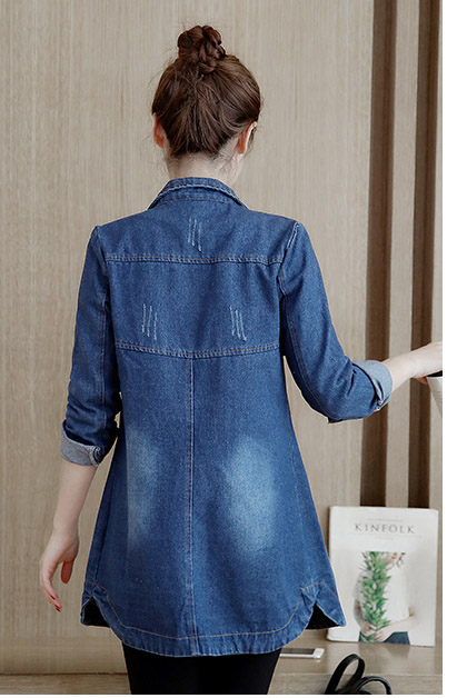 ÁO KHOÁC JEAN FORM DÀI WASH CÀO